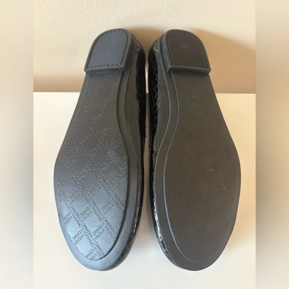 Vionic Spark Caroll Ballet Flat Black Snakeskin Leather Slip On Women’s Size 6 - Picture 5 of 6